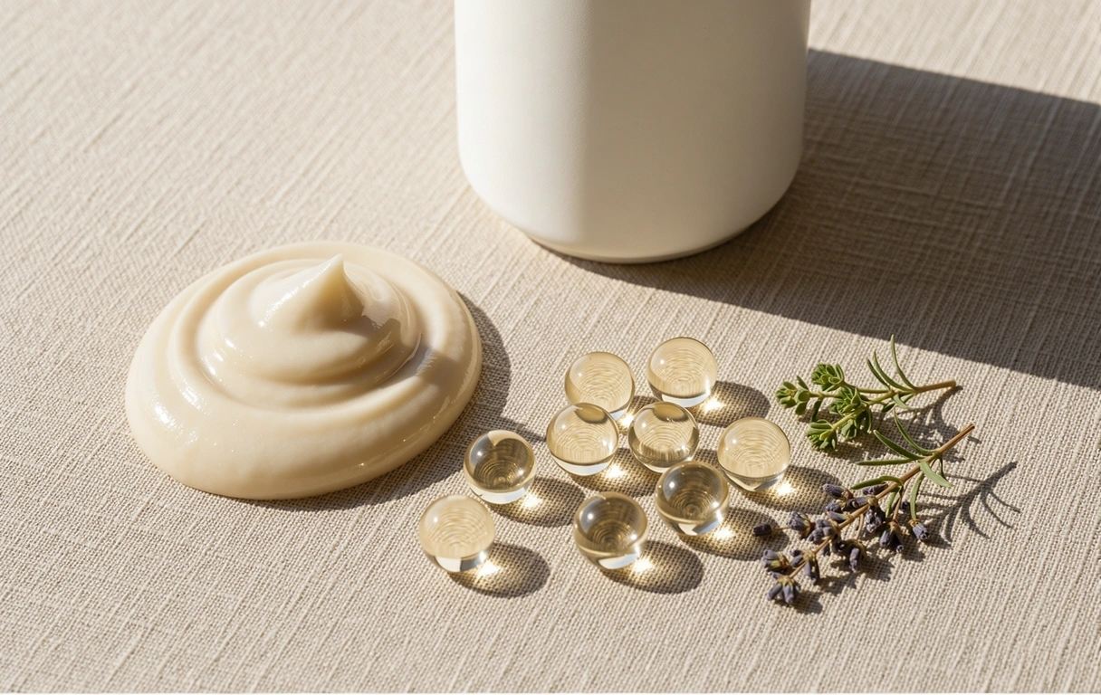 Feminine skincare texture
