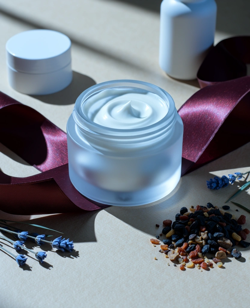 Premium anti-aging cream glass vessel
